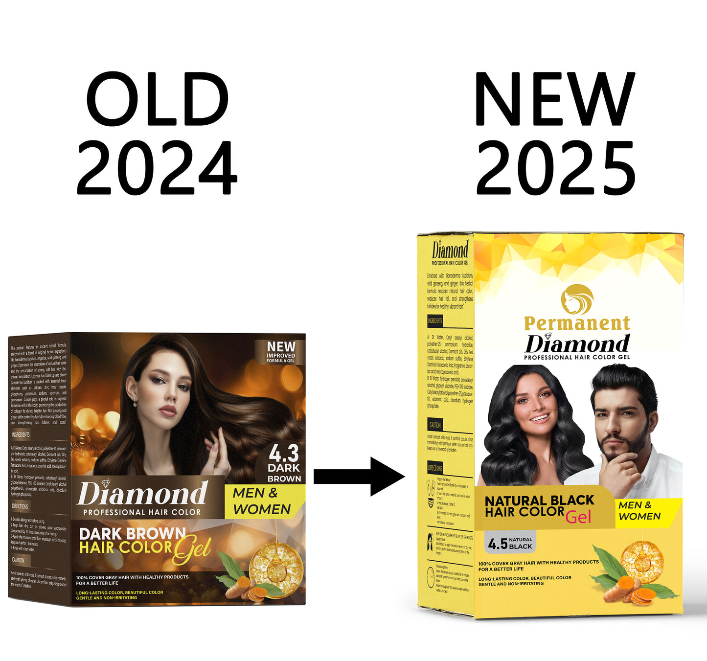 Diamond Hair Color Gel (Dark Brown 4.3 & Natural Black 4.5)