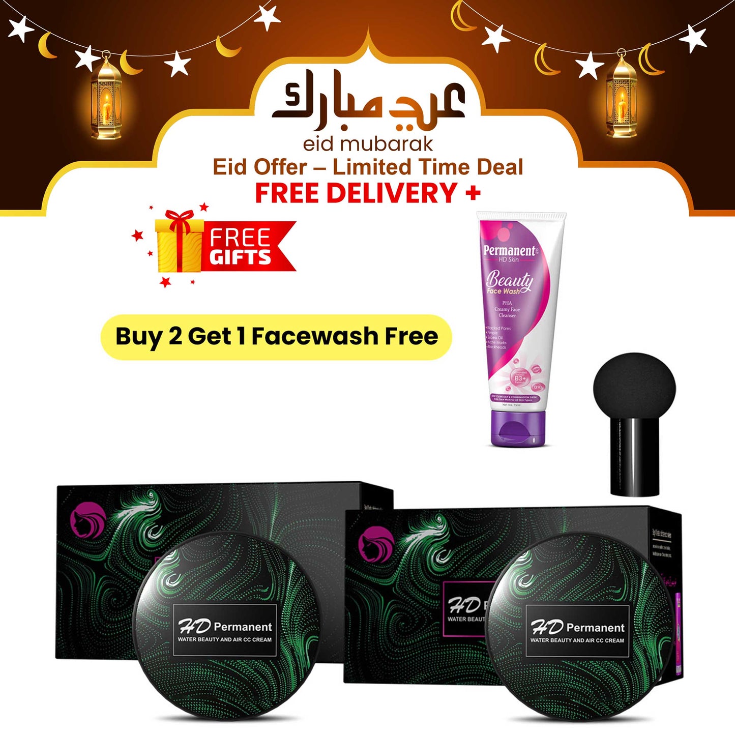 HD Permanent Foundation  (Buy 2 Get 1 Facewash Free)