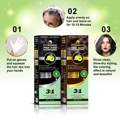 Permanent-New-Amla-Black and Gray-Hair-Color-Shampoo