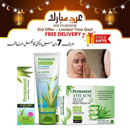 Permanent Acne Care Kit (Acne Facewash, Acne Cream & Acne Soap)