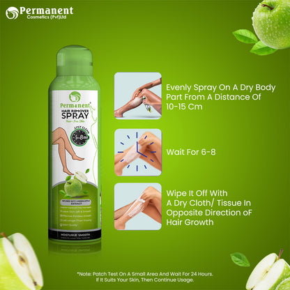 Permanent Hair Removal Spray Green Apple Flavor (200ml)