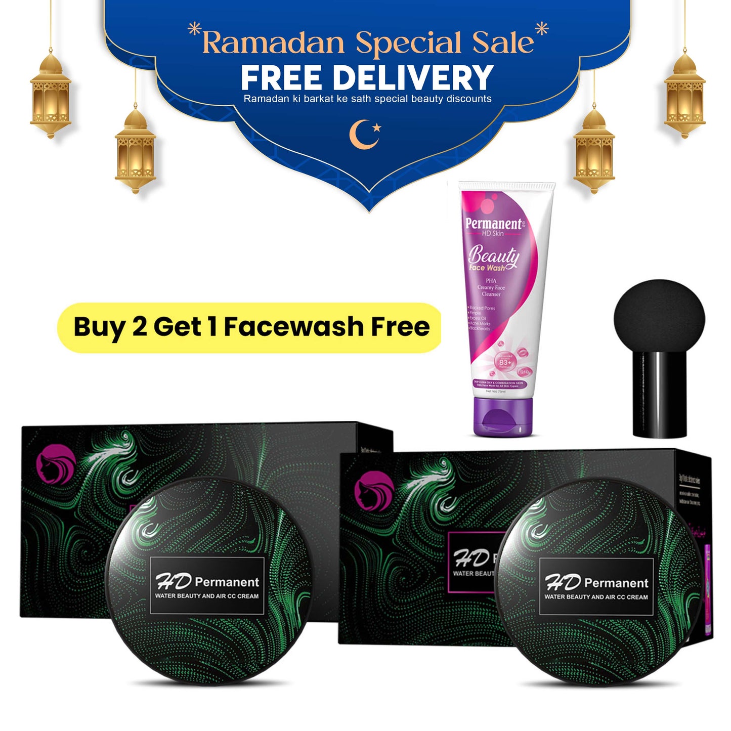 HD Permanent Foundation  (Buy 2 Get 1 Facewash Free)