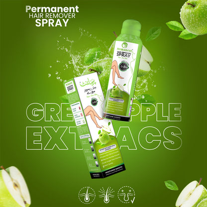 Permanent Hair Removal Spray Green Apple Flavor (200ml)
