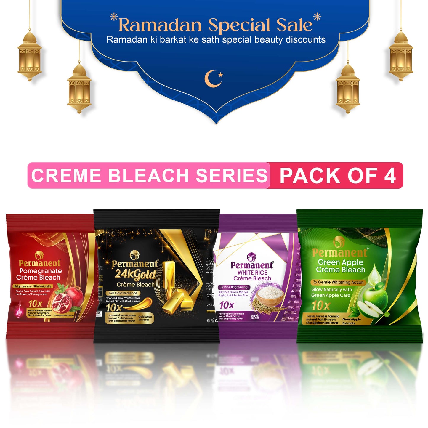 New Permanent Gleam Crème Bleach (Pack of 4)