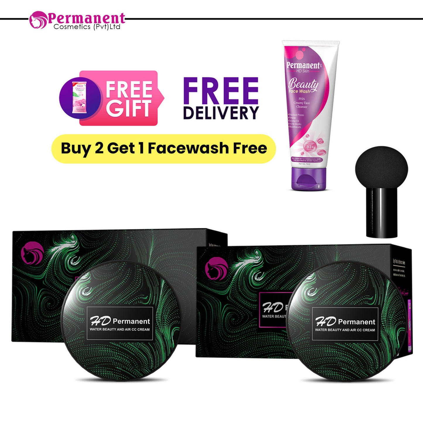 HD Permanent Foundation  (Buy 2 Get 1 Facewash Free)