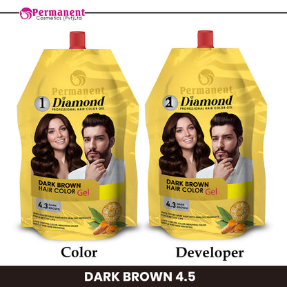 Diamond Hair Color Gel (Dark Brown 4.3 & Natural Black 4.5)