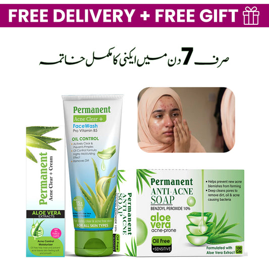 Permanent Acne Care Kit (Acne Facewash, Acne Cream & Acne Soap)