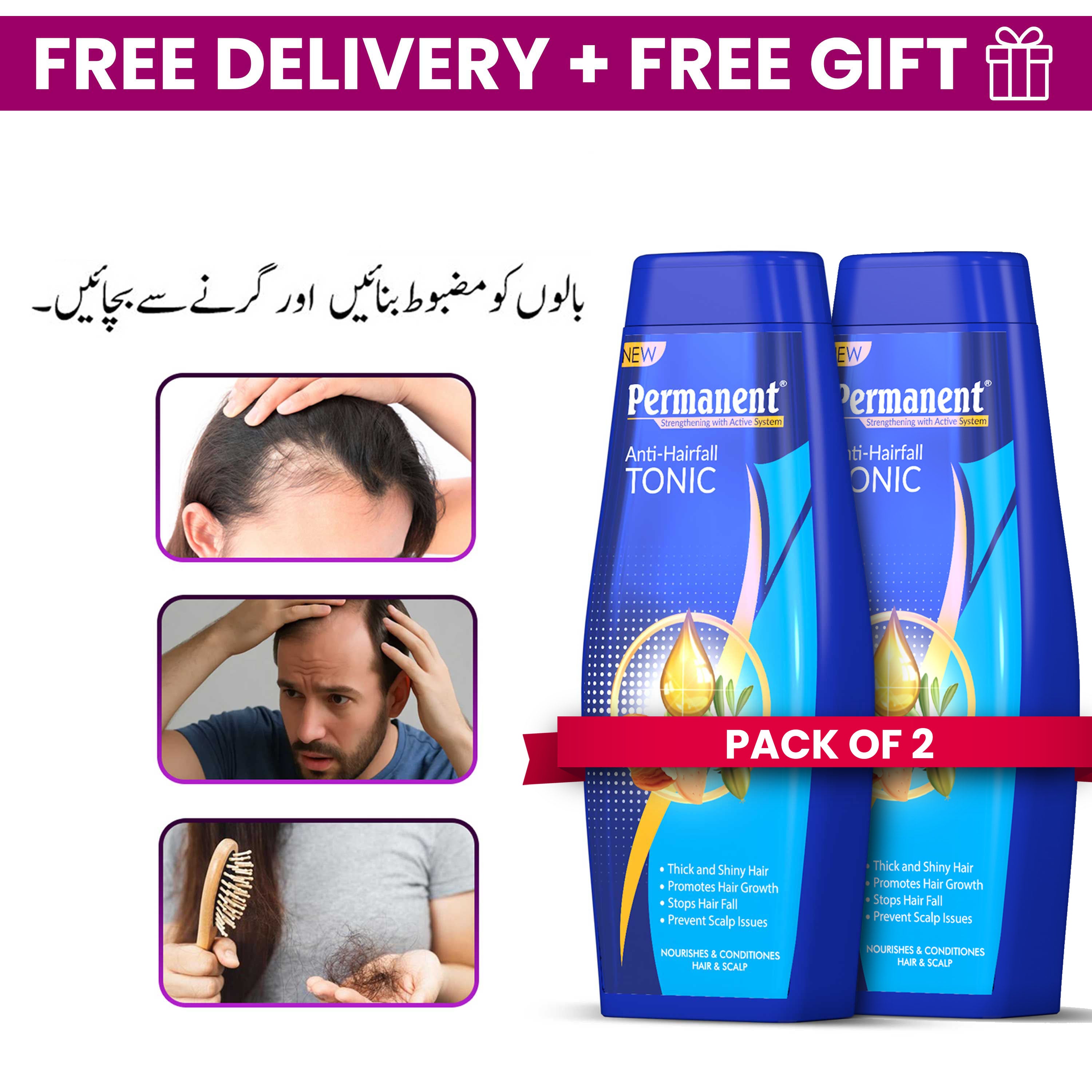 New Permanent Anti Hair Fall Tonic (180ml) Pack of 2 – Permanent Cosmetics