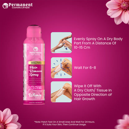 Hair removal spray pink rose flavor 200ml for quick and easy use at home