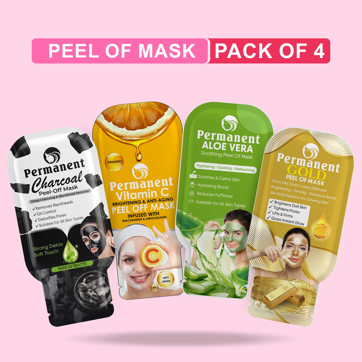 Peel Off Mask Combo (Pack of 4)