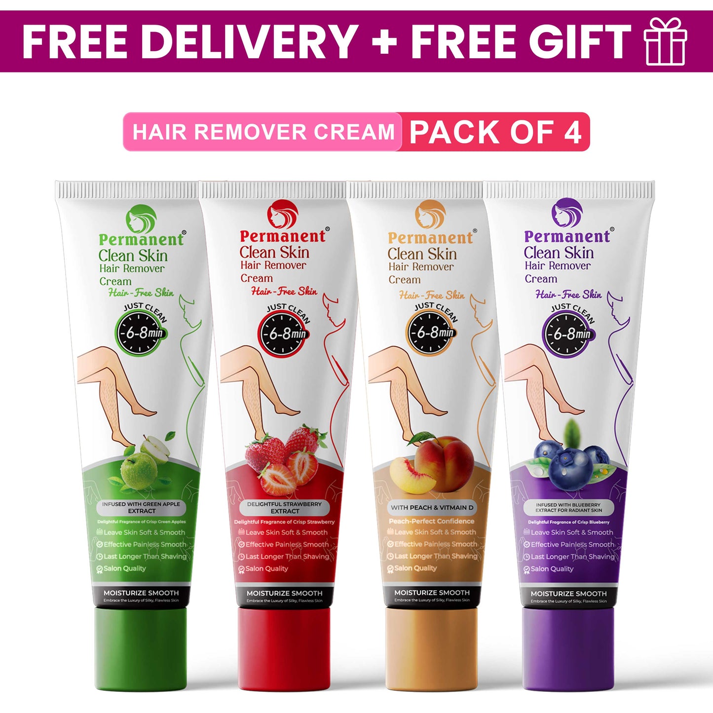 Hair Removal Cream (Pack of 4)