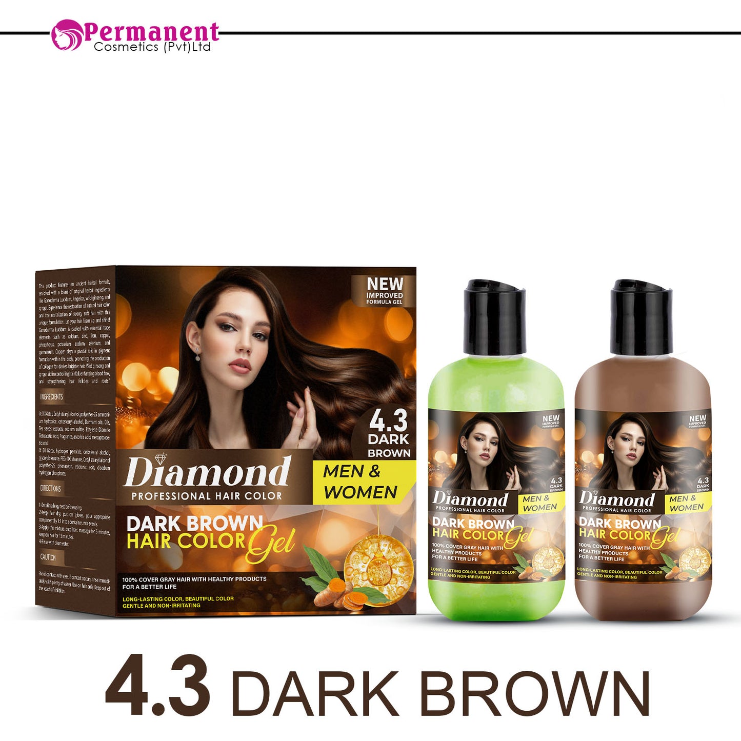 Diamond Hair Color Gel (Dark Brown 4.3 & Natural Black 4.5)