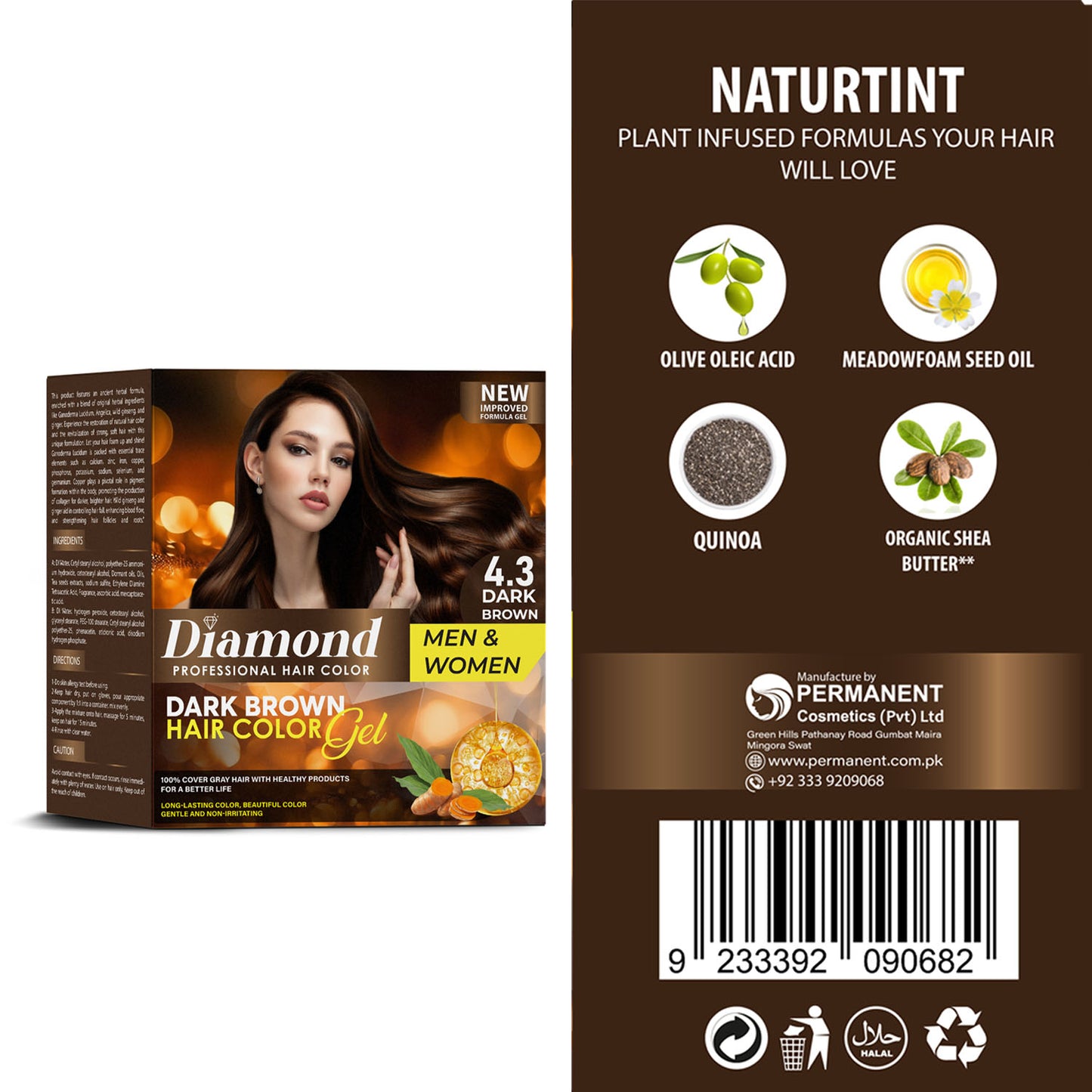 Diamond Hair Color Gel (Dark Brown 4.3 & Natural Black 4.5)