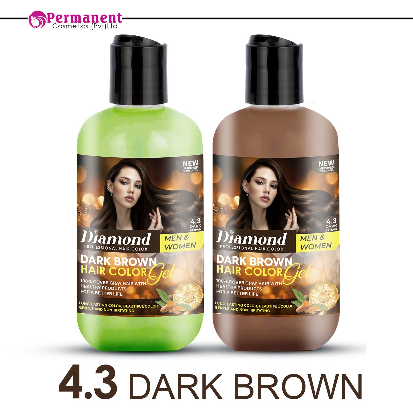 Diamond Hair Color Gel (Dark Brown 4.3 & Natural Black 4.5)