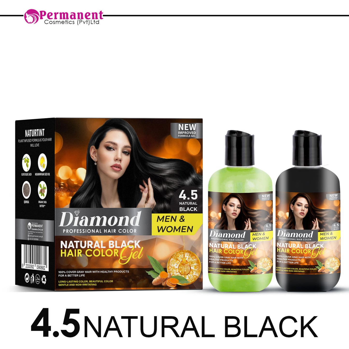 Diamond Hair Color Gel (Dark Brown 4.3 & Natural Black 4.5)