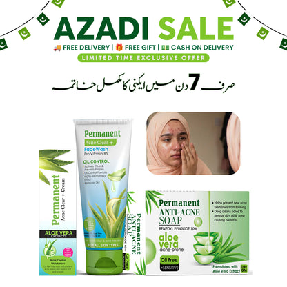 Permanent Acne Care Kit (Acne Facewash, Acne Cream & Acne Soap)