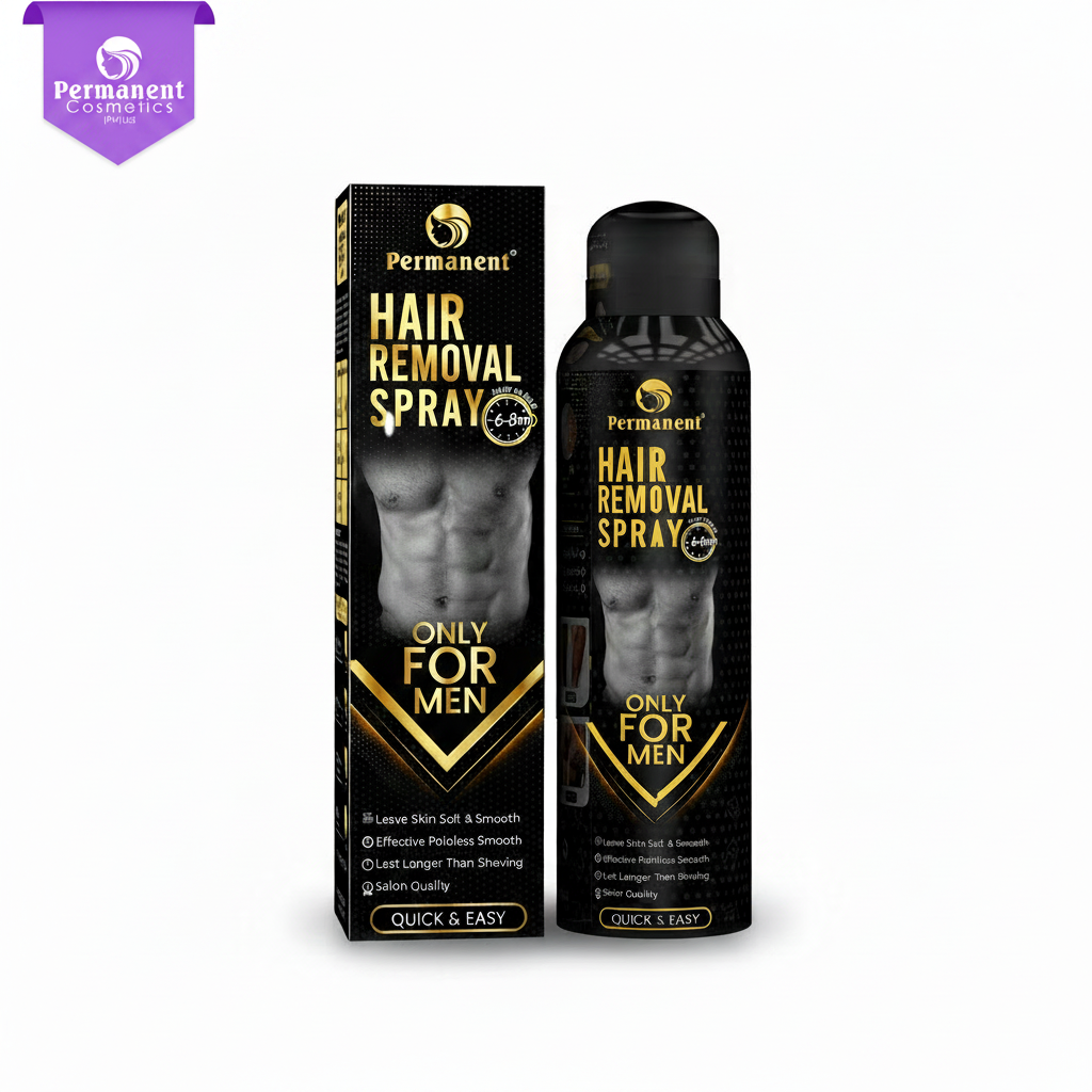 Logo on Men Gold Hair Removal Spray